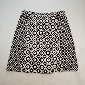 Boden Elegant Navy and Sift Pink Patterned Skirt Size 10